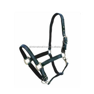Halter de caballo de nailon de colores vibrantes de lujo en todos los tamaños y colores personalizados Forro texturizado de terciopelo con hebillas y anillos ajustables - Product Image 5
