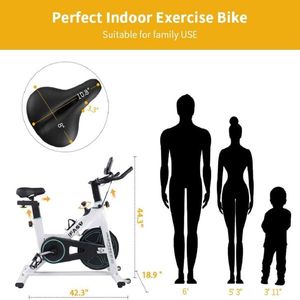 Vélo d'exercice d'intérieur avec coussin de siège confortable, écran LCD, vélo de spinning stationnaire pour l'entraînement cardio et la remise en forme à domicile - Product Image 6