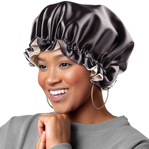 Custom Satin <b>Bonnet</b> Cap for Women Adjustable Sleep <b>Hair</b> Cover Reversible Night Headwear Wholesale - Product Image 1