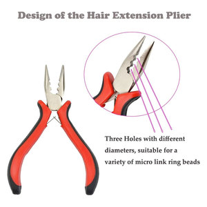 Kit d'outils professionnel pour extensions de cheveux : Mini-pince à cheveux à 3 trous avec aiguille de micro-tirage et anneaux de boucle pour cheveux - Product Image 4