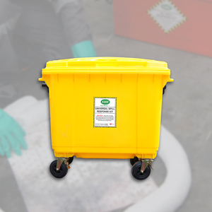 660L Universal Spill Kit with Wheelie <b>Bin</b> – Extra <b>Large</b> Industrial Hazmat Spill Control Kit, Chemical Spill Emergency Response - Product Image 3