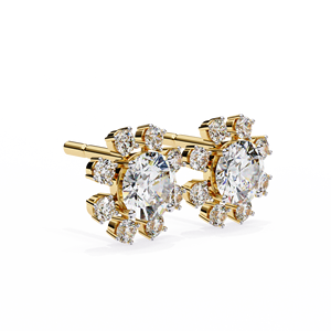 Boucles d'oreilles clous flocon de neige en argent 925 plaqué, moissanite taille brillant ronde, sertissage griffe, bijoux de mariage unisexe minimalistes - Product Image 5