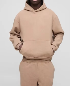 Ensemble de survêtement unisexe beige à capuche, manches longues, couleur unie, décontracté, coupe ample, 100 % coton mi-lourd, avec poches latérales, idéal pour l'automne - Product Image 6