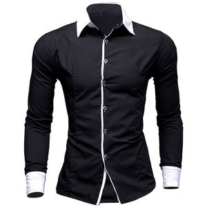 Camiseta de Manga Larga para Hombre, Blanca con Detalles en Contraste, Estilo Casual Elegante, Tejido de Punto, Diseño con Estampado Fotográfico, Cuello Redondo, Poliéster/Algodón Transpirable - Product Image 5