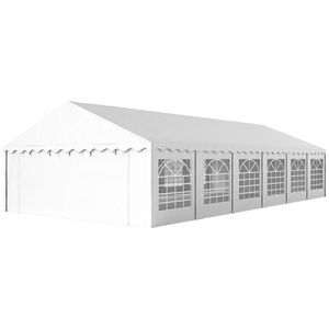 Tenda per Feste in PVC e Poliestere Bianca 40FT X 20FT con Pareti Laterali Rimovibili e 12 Finestre per Matrimoni ed Eventi BBQ - Product Image 1