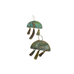 2027 Boucles d'oreilles africaines patinées, Bracelets creux iraniens en alliage pour hommes, Boucles d'oreilles patinées verdigrisées - Product Image 1