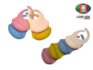 ผ้ากันเปื้อนเด็กอ่อนแบบนุ่มเกรดอาหาร LONGNEW พร้อมช่องเก็บเศษอาหาร - Product Image 4