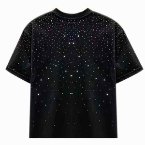 เสื้อยืดผู้ชายประดับเพชรเทียม ดีไซน์วิบวับ สวมใส่สบาย เหมาะสำหรับแฟชั่น ท่องเที่ยว งานปาร์ตี้ และใส่ในชีวิตประจำวัน - Product Image 1