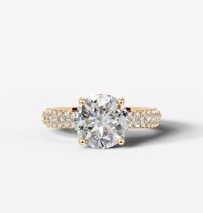 Anillo de Compromiso, Boda o Promesa de Lujo con Moissanita de 3.5 Quilates, Corte Brillante, Chapado en Oro de 14k sobre Plata de Ley, Engaste de Garras, Certificado por Terceros - Product Image 1