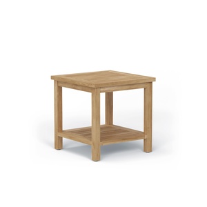 <b>Square</b> Wooden <b>Side</b> <b>Table</b> With Lower Shelf Modern Minimalist Design Stable Solid Wood Outdoor Indoor Use - Product Image 1