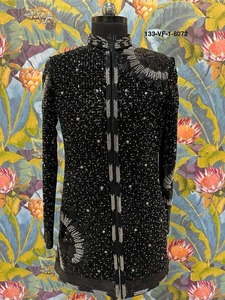 Sherwani Premium para Hombre, Personalizado, Base de Terciopelo, Tradicional, Largo hasta la Rodilla, Motivo de Rayos de Sol, Sin Arrugas, Cuello Mandarín, para Boda - Product Image 1