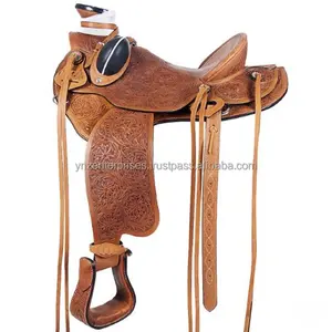 Silla de Montar Wade de Cuero Genuino Y&Z, Estilo Occidental, Herrajes de Acero Inoxidable para Uso Ecuestre, Personalizable - Product Image 1