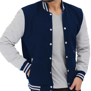 Custom Baseball Team Jackets With Pockets Embroidered Patches Jacket Casual Wear Bomber Jackets for <b>Men</b> - Product Image 5