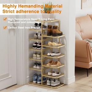 Zapatero Esquinero Dorado Premium de Múltiples Niveles, Organizador de Gran Capacidad que Ahorra Espacio, Estructura Resistente, Elegante Unidad de Almacenamiento y Exhibición para la Entrada - Product Image 3