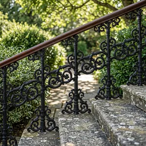 Sistema de barandillas de hierro premium, pasamanos decorativos de metal antiguo para renovación de escaleras en el hogar, herrajes. - Product Image 3