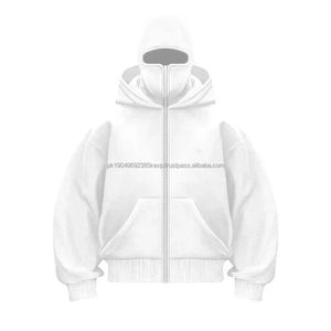 Sweat à capuche en coton unisexe personnalisé, de haute qualité, fermeture éclair intégrale, sweat à capuche thermique d'hiver, style streetwear avec impression numérique pour hommes - Product Image 3
