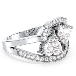 Anillo de Compromiso REYES con Piedras de Moissanita Brillantes de Corte Corazón de 1.72Ct, Plata de Ley 925, Regalo de Aniversario, Joyería Fina de Lujo - Product Image 3
