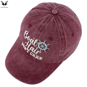 Wholesale Rate Newest Washed Cotton Burgundy Color Premium Quality Vacation Headwear For Boating & Sailing Beach Baseball <b>Cap</b> - Product Image 4