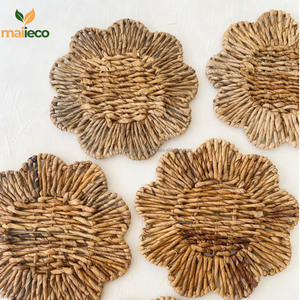 Art mural suspendu en verre fleur de bananier fait au Vietnam écorce naturelle bohème pendaison de crémaillère napperons décoratifs tapis et coussinets - Product Image 2