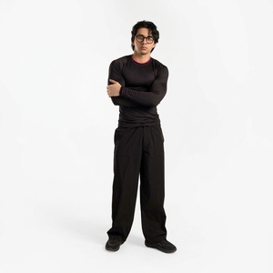 Haut de sport à manches longues pour homme, compression, anti-UV, noir, séchage rapide, coupe ajustée, manches intégrales, spandex, polyester - Product Image 4