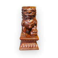 Statue de licorne sculptée à partir d'un seul bloc de bois Huongwood, design Feng Shui, forme irrégulière, origine Vietnam, marque Tam Viet