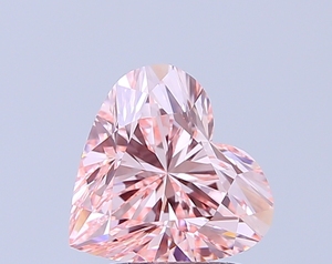 Diamant rose fantaisie de taille cœur, cultivé en laboratoire, pour la création de bijoux - Product Image 1