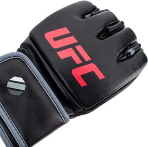 Gants UFC MMA en cuir, respirants, rouge et noir, demi-doigts, fermeture auto-agrippante, unisexe adulte, personnalisables, arts martiaux - Product Image 4