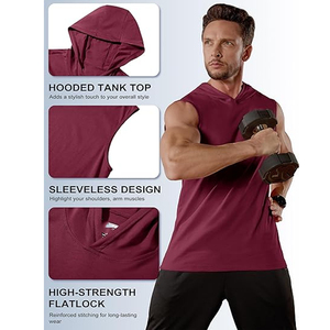 Chaleco Deportivo de Algodón para Hombre, Estilo Informal, para Gimnasio, Fitness, Culturismo, con Capucha, Camiseta sin Mangas para Entrenamiento y Running - Product Image 5