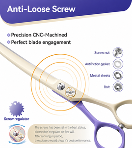 Tijeras Profesionales de Acero Inoxidable para Peluquería Canina con Mango Largo para un Corte Suave y Fácil del Pelo de Animales - Product Image 3