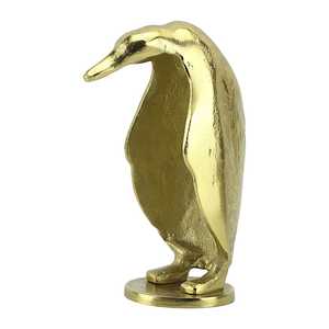 21cm H X 15cm W X 10cm L Golden Penguin Sculpture Artistic Tabletop <b>Decor</b> Modern Design Eco-Friendly Durable Handmade Aluminium - Product Image 2