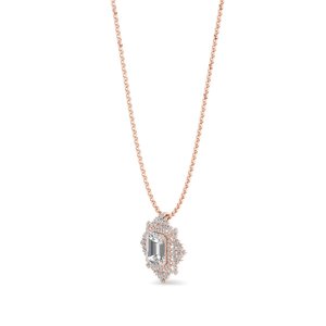Collar REYES de lujo en oro sólido de 14K con moissanita de corte esmeralda de 8.1 quilates, regalo para mujer, joyería fina con certificado GRA. - Product Image 3