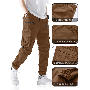 Regular Fit Mens Cargo Jogger Pants Street Style Multi Pocket Fit Bottom <b>Trousers</b> <b>Elastic</b> Cuff Custom Logo Urban Wear Pants - Product Image 4