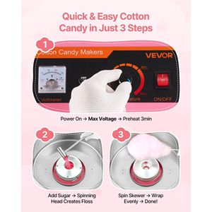 Macchina Elettrica Commerciale per Zucchero Filato da 1000W con Ciotola in Acciaio Inossidabile e Copertura - Product Image 3