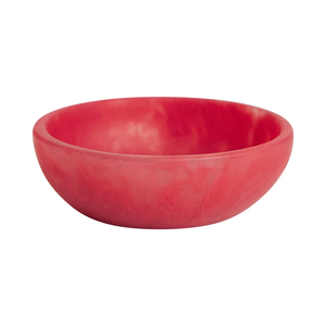 Bol à salade rond en résine marbrée rose, poli, léger, moderne, durable, pour servir lors de fêtes - Product Image 6