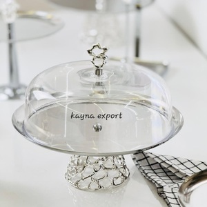 Support à cupcakes décoratif fantaisie en acier inoxydable fait main, design corail, finition argentée, pour mariage et service de nourriture - Product Image 2