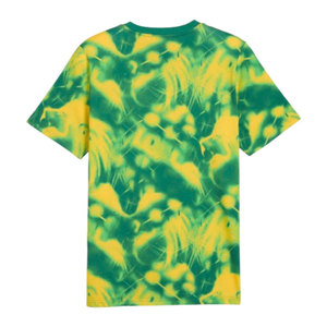 T-shirt unisexe vert et jaune tie-dye à manches courtes, col rond, impression numérique, polyester respirant, vêtements d'été - Product Image 2