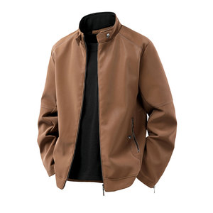 Blouson Bomber en Cuir pour Homme Style Urbain - Vêtement d'extérieur Chaud pour l'Hiver, Durable, Séchage Rapide et Respirant, Logo Frontal - Product Image 1