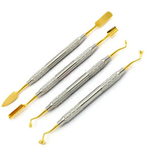 Kit de 4 Piezas de Instrumentos Quirúrgicos Dentales de Acero Inoxidable con Recubrimiento de Plasma Dorado, Reutilizables, para Implantes PRF - Product Image 1