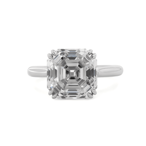 Bague de fiançailles de luxe en or blanc 18 carats avec diamant de laboratoire certifié IGI 5 carats taille Asscher, sertie griffe solitaire, pour mariage - Product Image 5