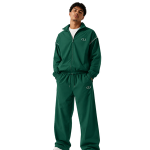 Ensemble de survêtement décontracté en nylon léger coupe-vent, personnalisable avec broderie, coupe décontractée, unisexe, veste et pantalon, vente en gros - Product Image 1