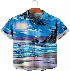 Men's Solid Casual Short Sleeve Breathable Summer Vacation Shirts Turn-<b>down</b> Collar - Product Image 3