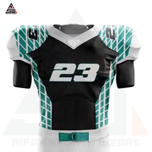 Seragam Sepak Bola Amerika Berkualitas Tinggi Warna Sesuai Pesanan Bahan Spandex/Polyester Ukuran Besar Lengan Setengah Logo Sesuai Pesanan - Product Image 2