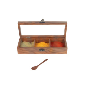 RECTANGLE SPICE <b>BOX</b> INDIA PATTERN WOODEN FROM INDIAN MANUFACTURER Wholesale Boutique Supplier Factory Direct Low MOQ 2026 Trend - Product Image 1