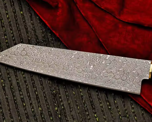 Cuchillo de Chef de Acero de Damasco Forjado a Mano con Espiga Completa, Mango de Madera, Estilo Japonés, para Mano Derecha, Patrón de Gota de Lluvia - Product Image 3