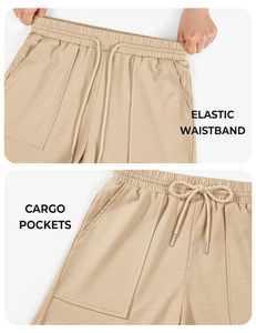 Shorts Deportivos de Felpa Francesa para Niña con Bolsillos, Shorts Casuales Tipo Cargo para la Escuela - Product Image 5