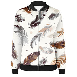 <b>Womens</b> Varsity Bomber <b>Jacket</b> for <b>Women</b> 2024 Color <b>Zip</b> <b>Up</b> Cropped <b>Jacket</b> Casual Coat Stand Collar Lightweight Short Outwear - Product Image 3