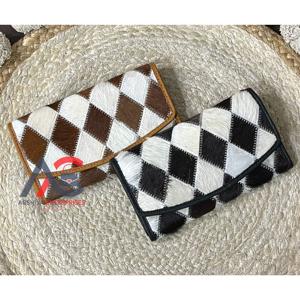 Cartera de Mujer de Cuero Vacuno Genuino Estilo Bohemio, Diseño Western con Parches, Monedero Largo para Damas, Organizador de Tarjetas y Efectivo - Product Image 1