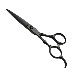 Custom Professional Hairdressing Barber Right Handed <b>Scissors</b> Black Coated Stainless Steel Hair Cutting Shears Wholesale OEM - Product Image 1