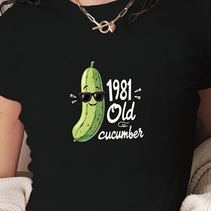 Retro 1981 Old pepino moda mujer Camiseta corta - Product Image 3