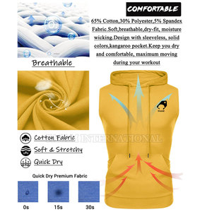 Best Selling Breathable Gym <b>Sleeveless</b> <b>Hoodies</b> Shirts In Stock Low Price Gym <b>Sleeveless</b> <b>Hoodies</b> Shirts - Product Image 4
